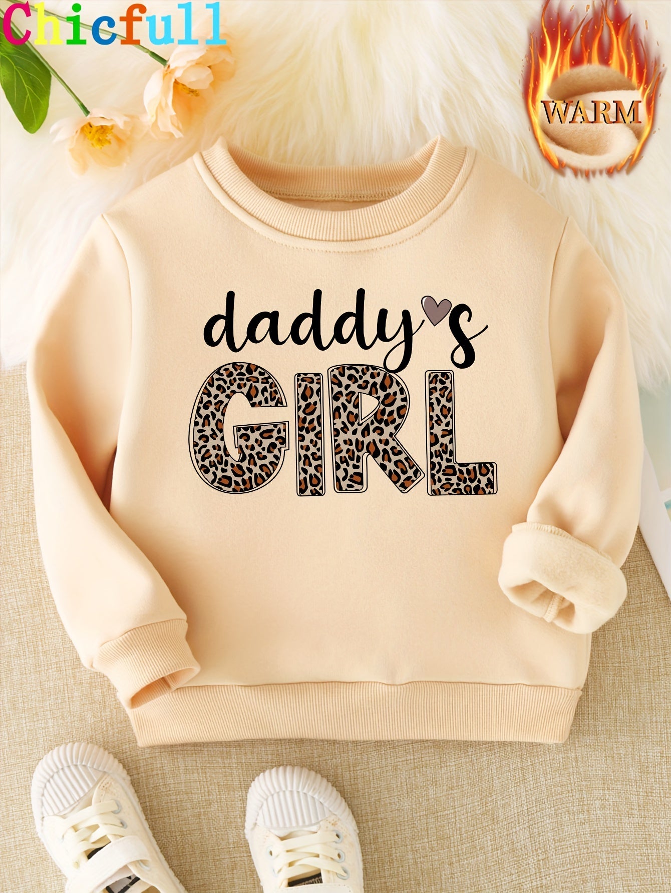 Sweat-shirt imprimé léopard Daddy's Girl - Boutique ÉclatsChic