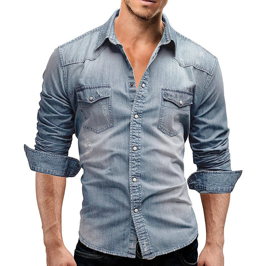 Chemise coton doux style cowboy - Boutique ÉclatsChic