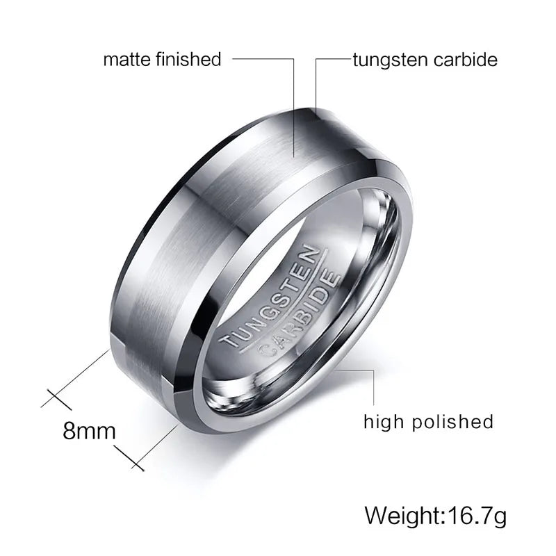 Bague en tungstène pour hommes Vnox - Élégance, Durabilité et Style Inégalé - Boutique ÉclatsChic