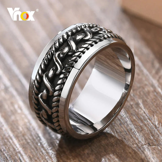 Bague Vintage Homme en acier Inoxydable - Élégance et Style avec Vnox - Boutique ÉclatsChic