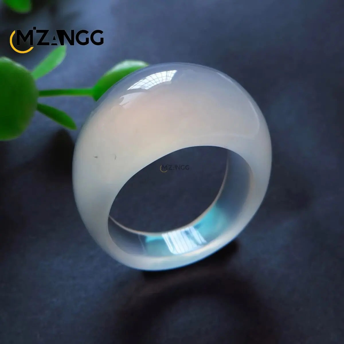 Bague agate naturelle et calcédoine unisexe - Boutique ÉclatsChic