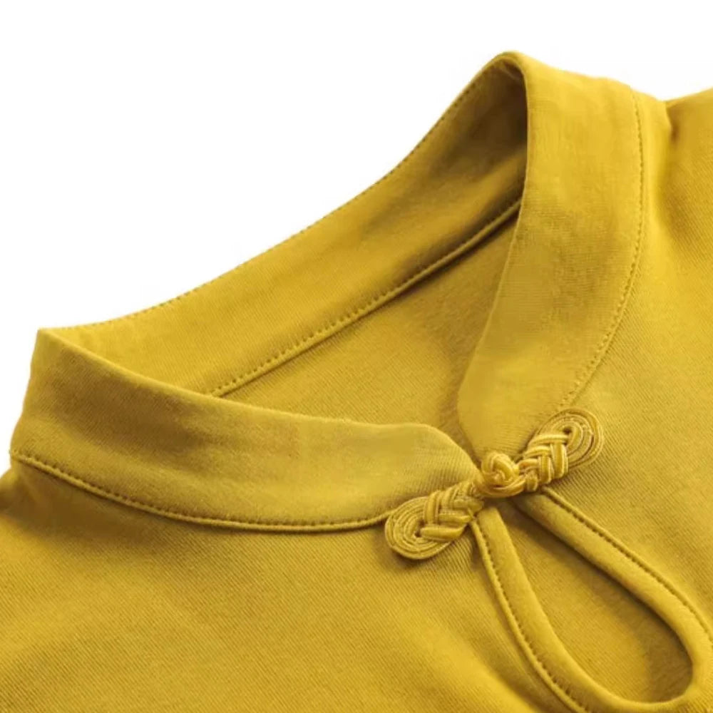 T-shirt col montant pur coton - Boutique ÉclatsChic