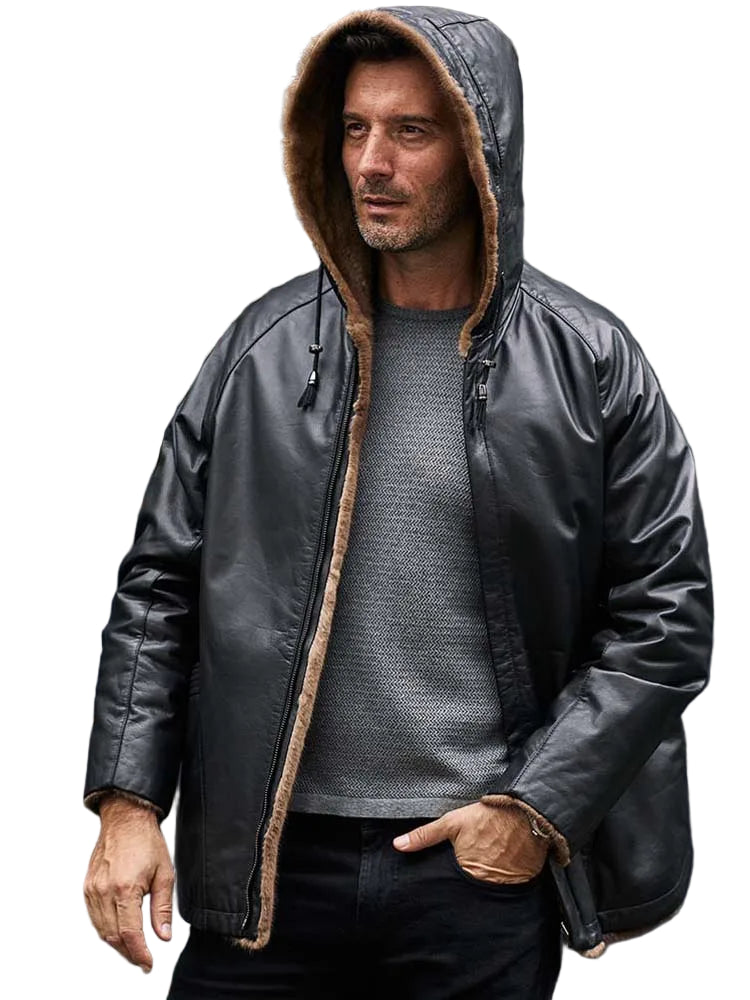 Manteau fourrure cuir Denny&Dora - Boutique ÉclatsChic