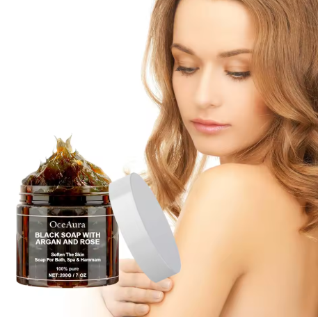 Savon Noir OCEAURA Argan et Rose - Boutique ÉclatsChic